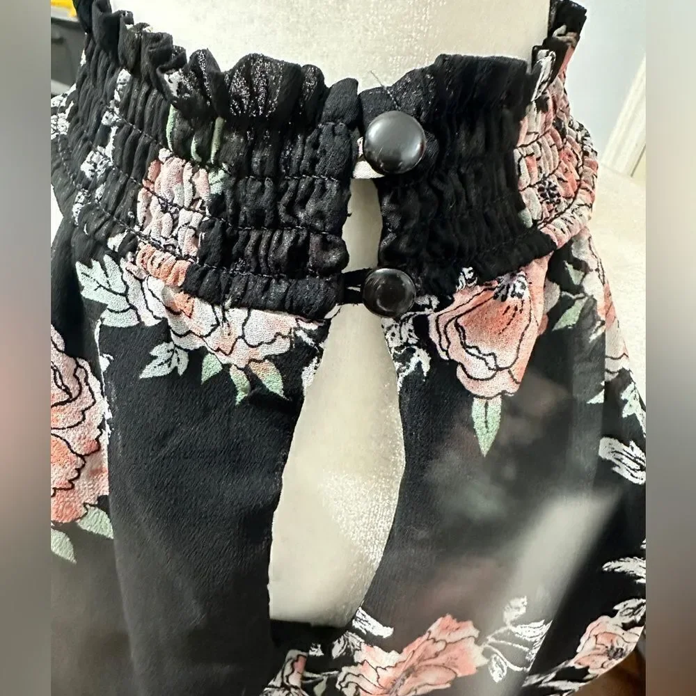 As U Wish black floral dress. Size S